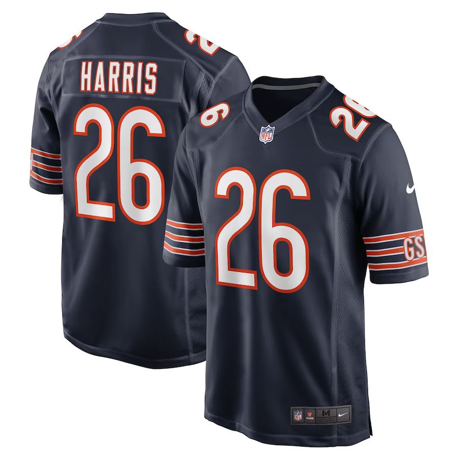 Men Chicago Bears #26 Davontae Harris Nike Navy Game Player NFL Jersey